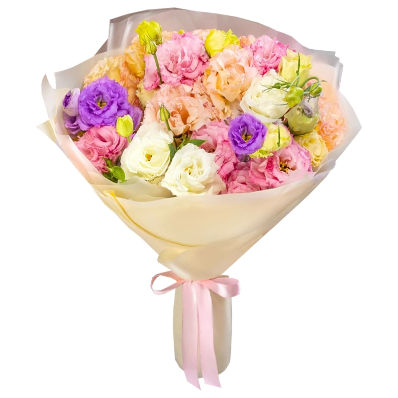 Букет из 9 разноцветных эустом